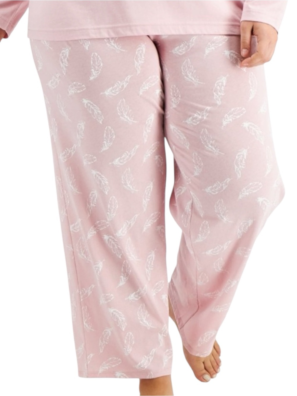 Charter Club Pajama Pant Bottoms Relaxed Fit Drawstring, Pink & White, Size‎ 2X